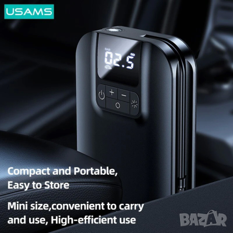 Мини компресор за автомобил USAMS, снимка 11 - Аксесоари и консумативи - 44517713