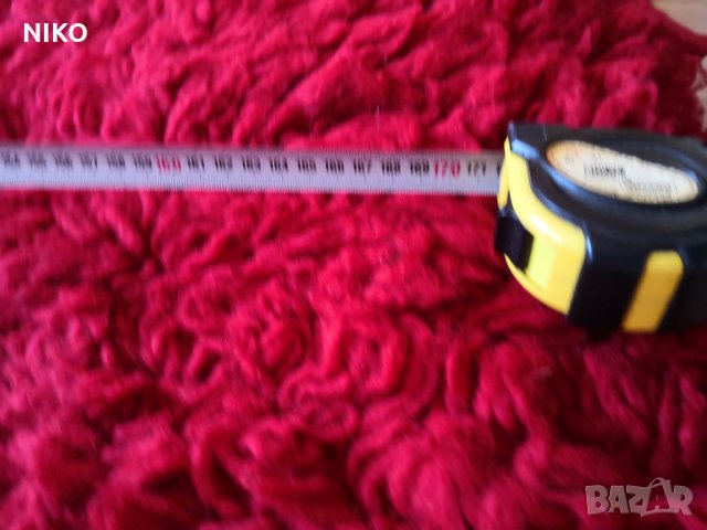 Ръчно тъкан ( губер ) от естествена вълна,Цвят малиново-4ервен, снимка 3 - Покривки за легло - 35464437