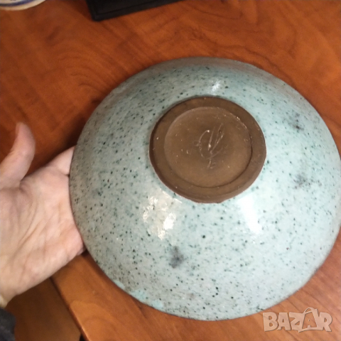 НАМАЛЕНА Raku антикварна керамична фруктиера , снимка 6 - Декорация за дома - 36532828