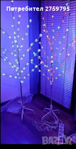 НОВО.Светещо бяло/синьо дърво 
