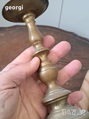 Масивен бронзов свещник 19/3, снимка 6 - Декорация за дома - 49124295