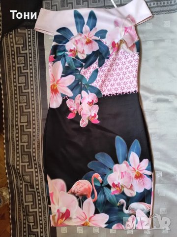  Елегантна рокля Ted Baker Pink 2 UK 10 Flamingo, снимка 5 - Рокли - 47547223