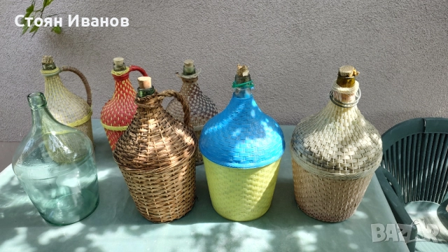 Стари стъклени дамаджани от 3 до 10 литра, снимка 4 - Буркани, бутилки и капачки - 51632130