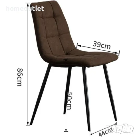 ПРОМОЦИЯ Трапезни столове с дамаска от висококачествен изкуствен велур (к-кт от 2 бр.) C-UDC056BR, снимка 4 - Столове - 49271746