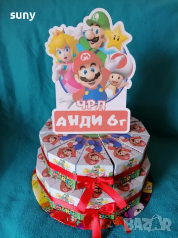 Картонена торта Супер Марио