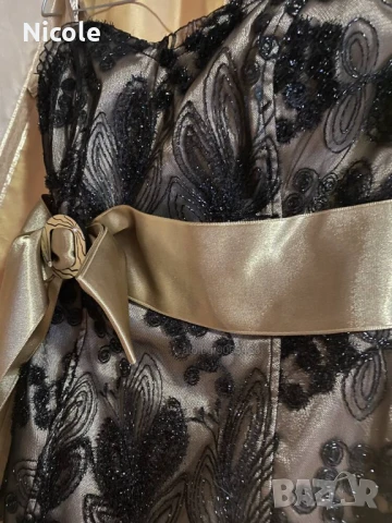 Страхотна празнична сатенена рокля, снимка 3 - Рокли - 50861761