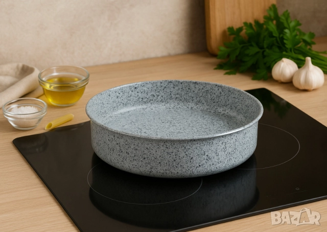 Тава Voltz Siena, Кръгла, Мраморно каменно керамично покритие, алуминий, снимка 5 - Други - 52138228