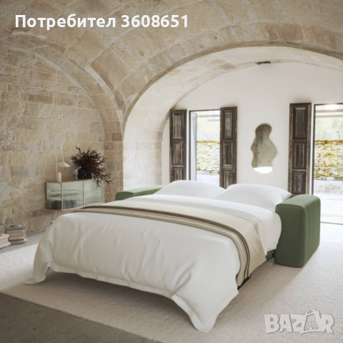 Разтегателен диван Express с матрак Dunlopillo 160 см, тъкан плат MYRA, снимка 2 - Дивани и мека мебел - 51516210