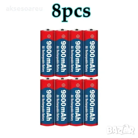 2 бр. нови бързо зареждащи се акумулаторни батерии с високо качество 9800 mAh 1.5 V батерия за фенер, снимка 5 - Батерии, зарядни - 48979317