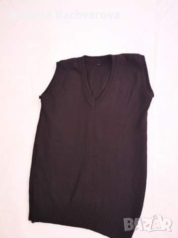 Черен пуловер без ръкави, снимка 1 - Блузи с дълъг ръкав и пуловери - 30384903