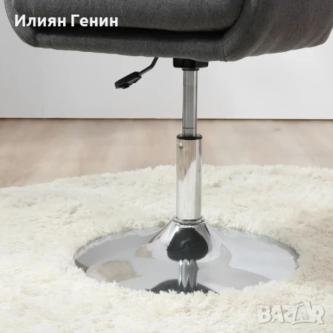 Въртящ се стол HOMCOM, Офис стол с регулируема височина, Полиестер, 60 x 60 x 79-91 см, снимка 10 - Столове - 50441997