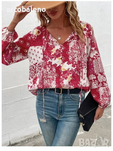 Дамска риза с балонен ръкав с пейсли , снимка 5 - Ризи - 39248412