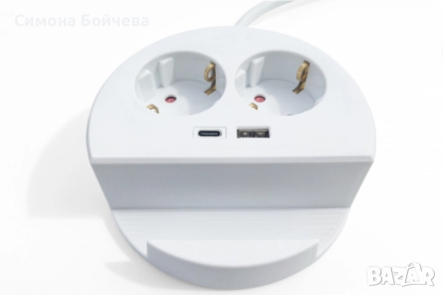 Technaxx, Настолно гнездо за мобилен телефон, 2 x 230V и 2 USB порта, снимка 2 - Други - 52807258