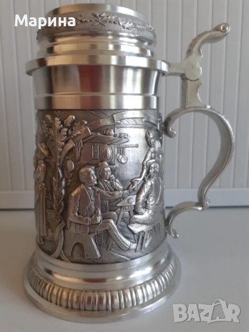 Халба за бира от калай 650 мл.,  Antik*Vintage #57