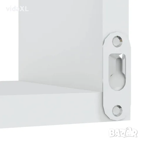 vidaXL Стенни ъглови рафтове, 2 бр, бели, 40x40x50 см, инженерно дърво, снимка 7 - Ракли - 56147797