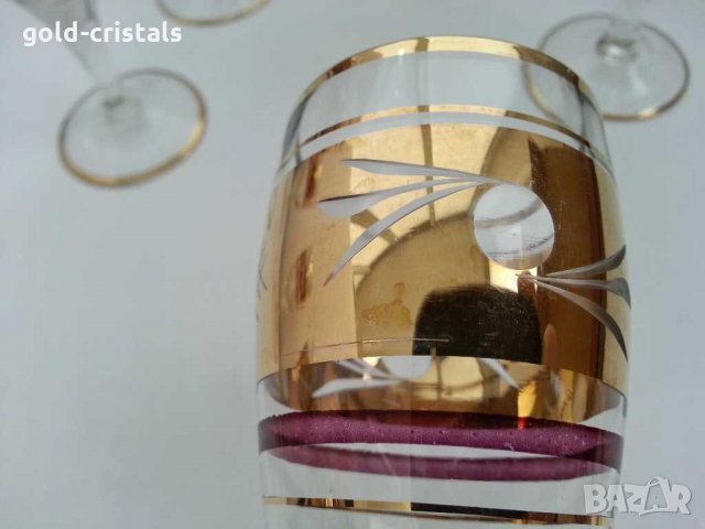 антикварни чаши с позлата  гравирани, снимка 5 - Антикварни и старинни предмети - 31628526