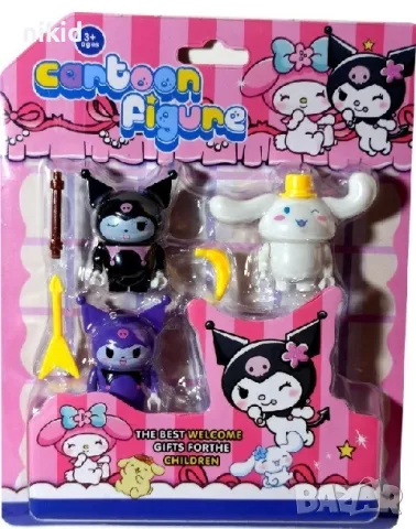 3 бр Melody Kuromi Cinnamoroll Sanrio Куроми пластмасови фигурки фигурка играчка Лего конструктор 
