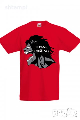 Детска тениска Attack on Titan titans are comings,Анимация,игра,Празник,Повод, снимка 3 - Детски тениски и потници - 37946488