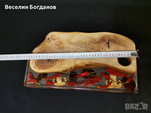 Дъска изработена от епоксидна смола и орех, снимка 6 - Други - 52809049