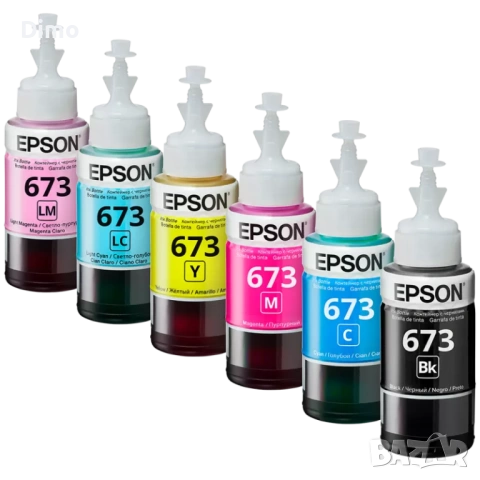 Продавам Комплект мастила за L800, L805, L810, L850, L1800 (6 х 70 ml, T673), снимка 2 - Консумативи за принтери - 54188250
