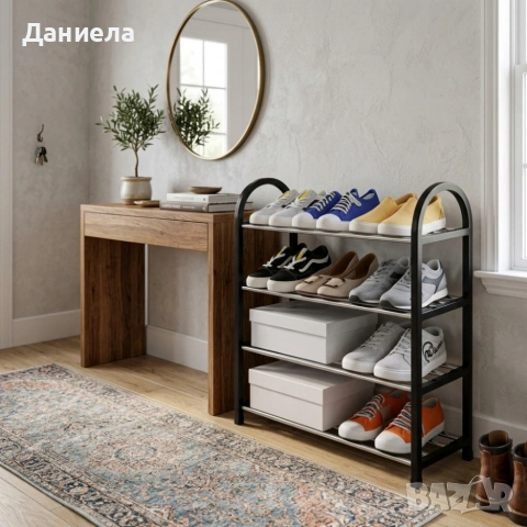 Етажерка за обувки на 4 нива до 12 чифта - стилна и здрава, снимка 4 - Други стоки за дома - 53882288