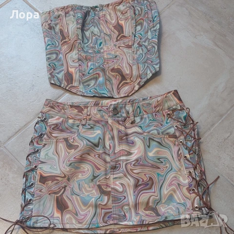 Дамски комплект пола и бюстие 