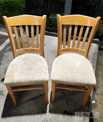 Дървени дъбови столове 2 броя, снимка 2 - Столове - 52665171