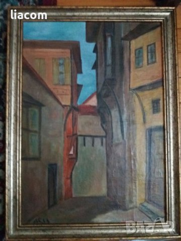 ДИМИТЪР КОЛЕВ СТЕФАНОВ "Пловдив" масло/платно голяма, снимка 7 - Картини - 40009288