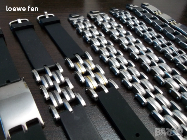 Мъжки гривни стомана и стомана със силикон !, снимка 2 - Гривни - 52369954