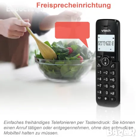 Безжичен телефон VTech CS2051 с 2 слушалки и телефонен секретар, снимка 5 - Стационарни телефони и факсове - 47335812