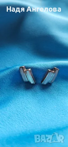 Сребърни обеци със седеф - 17€, снимка 2 - Обеци - 41311985