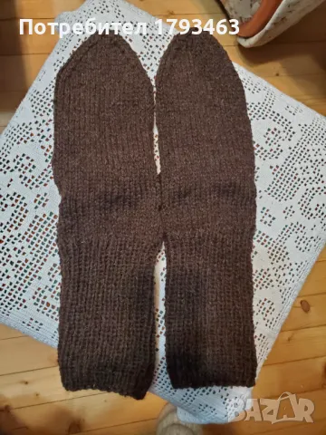 Ръчно плетени мъжки чорапи от вълна, размер 46, снимка 1