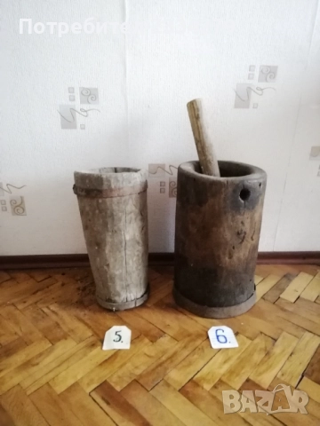 Стари дървени съдове, буталки за мляко и чутури-чукала за продукти. , снимка 7 - Антикварни и старинни предмети - 52319829