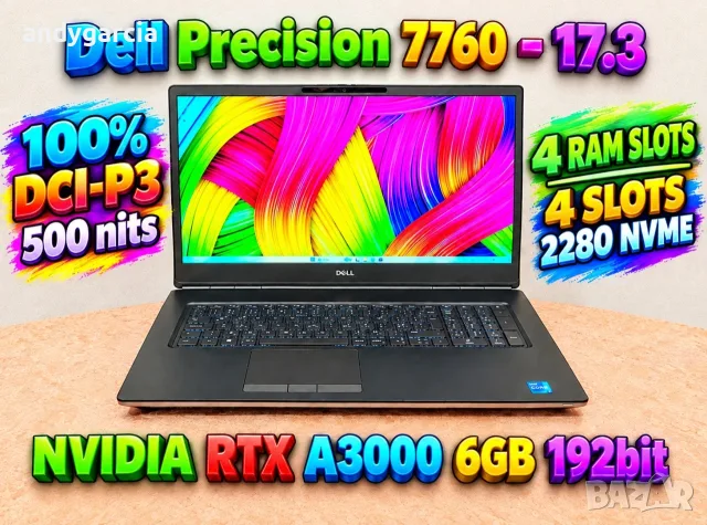 DELL Precision 7760/Core i7-11850H/NVidia RTX A3000/16GB RAM/512GB SSD/17.3 FullHD IPS 100% DCIP-3