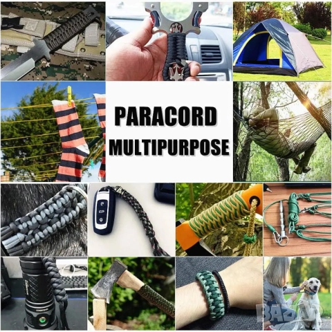 Военен Паракорд 9-Ядрен 650lb (4mm) - 15м Тактическо Въже за Оцеляване и DIY Проекти, снимка 9 - Екипировка - 52167264