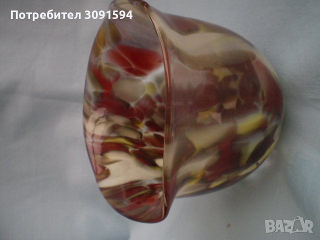 Декоративна дълбока стъклена купа Многоцветно стъкло  Мурано, снимка 8 - Други ценни предмети - 40148474