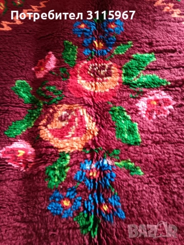 Вълнен китеник Маковете, снимка 3 - Покривки за легло - 52367990