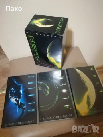 Оригинален VHS бокс на Пришълецът (Alien) 1, 2 и 3 част