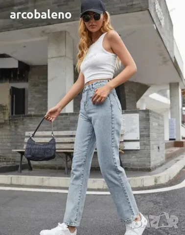 Дамски дънки с прав крачол с висока талия, 3цвята, снимка 4 - Дънки - 40025060