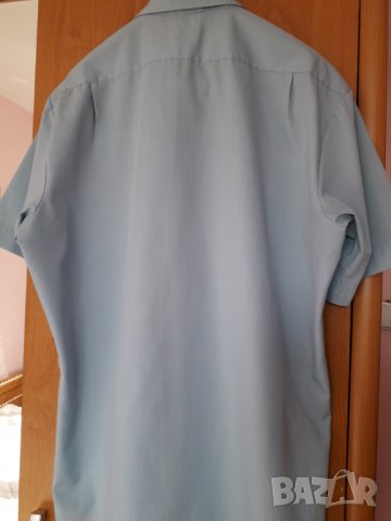 Мъжка риза къс ръкав синя, снимка 4 - Ризи - 29157288