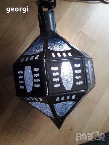 Ретро метален витражен електрически фенер   17/2, снимка 9 - Антикварни и старинни предмети - 34435042