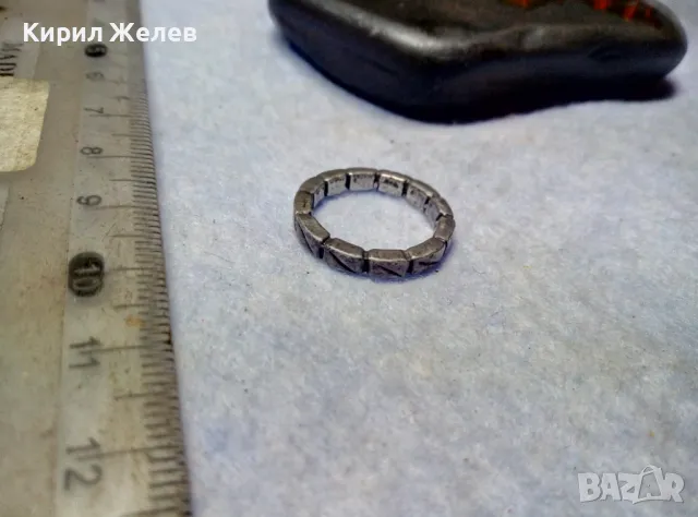 СТАР СТИЛНО ОРНАМЕНТИРАН СРЕБЪРЕН ПРЪСТЕН Тип ХАЛКА ОКСИДИРАНО СРЕБРО 925 ПРОБА 36978, снимка 6 - Пръстени - 49682882