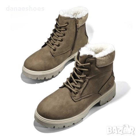 Дамски боти с грайфер в цвят какки, снимка 2 - Дамски боти - 52309853