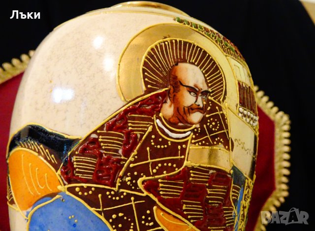 Satsuma Kinkozan Tsukuru,ваза японски порцелан. , снимка 4 - Вази - 33984435