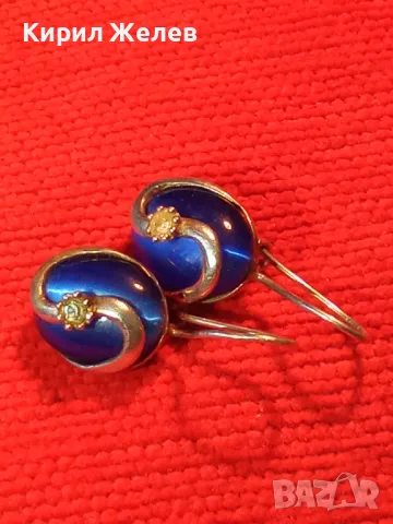 ПРЕКРАСНИ СРЕБЪРНИ ОБЕЦИ СРЕБРО 925 с ПОЛИРАНО СИНЬО КОТЕШКО ОКО АРТ ИЗРАБОТКА 49998, снимка 12 - Обеци - 50115970