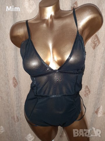 М Черно еластично, прозрачно боди , снимка 6 - Корсети, бюстиета, топове - 40174877