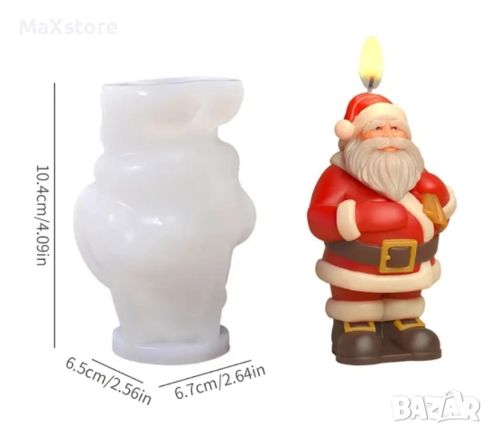 3D 3 модела Дядо Коледа Силиконов молд форма свещи гипс сапун смола фондан , снимка 7 - Форми - 52113381