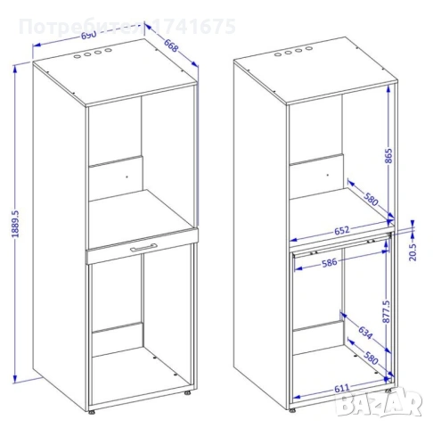 Шкаф за пералня и сушилня, снимка 5 - Шкафове - 53950519