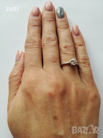 Сребърен пръстен с цирконий - 925 сребро, снимка 2 - Пръстени - 30705101