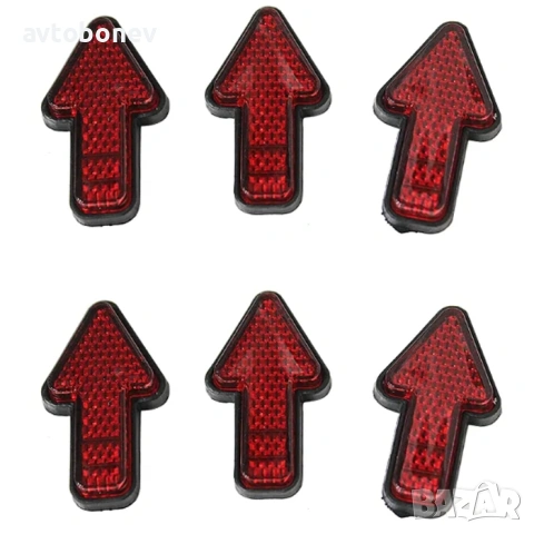 Комплект светлоотразители-червени (6 бр.)